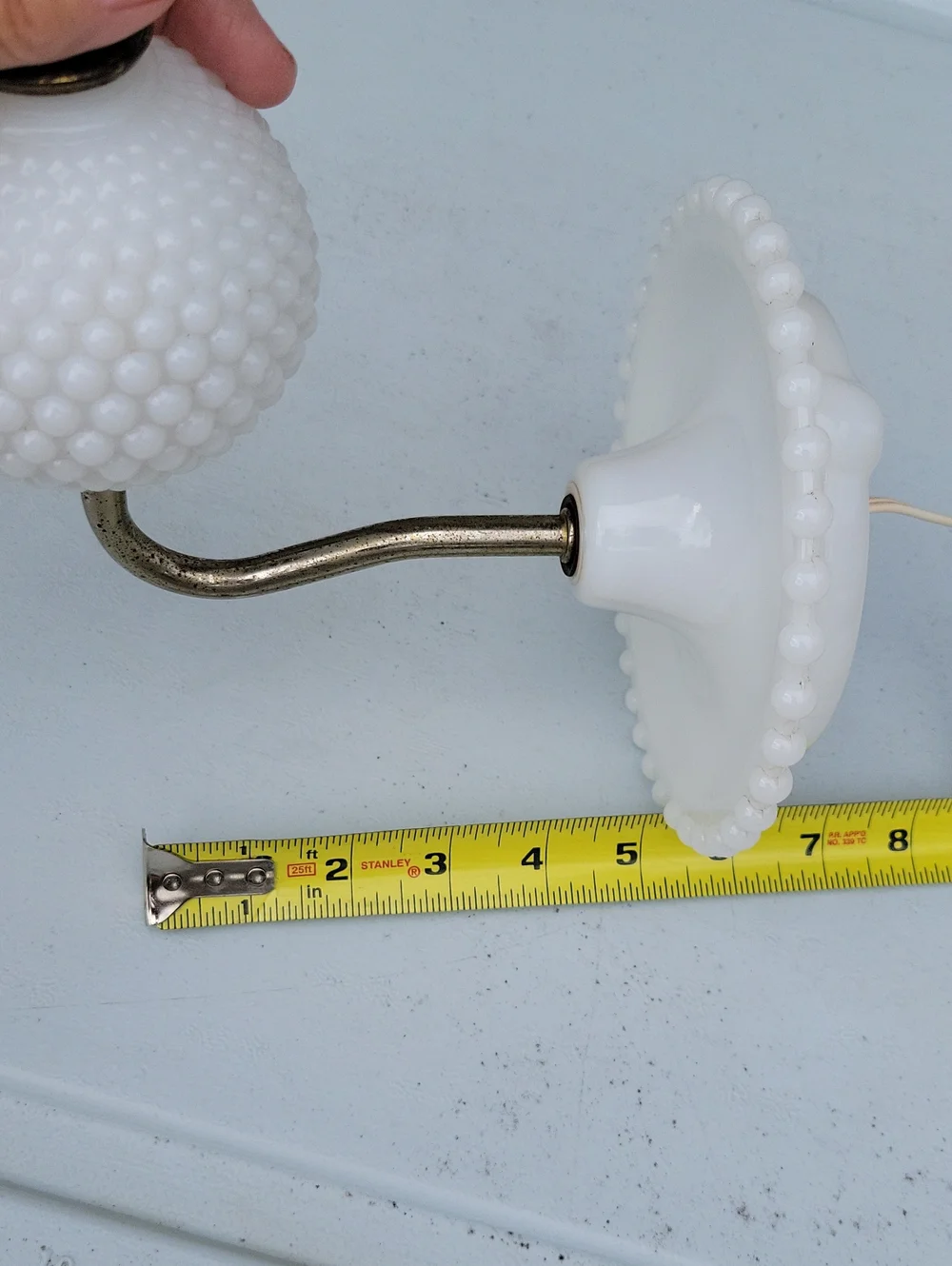 Vintage Milk Glass White Hobnail Wall Sconce Light